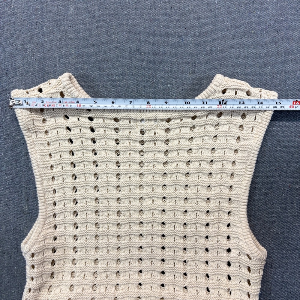 Cotton On Cream Crochet Knit Mini Dress Open Stitch Boho Festival Cover Up M - Picture 8 of 8